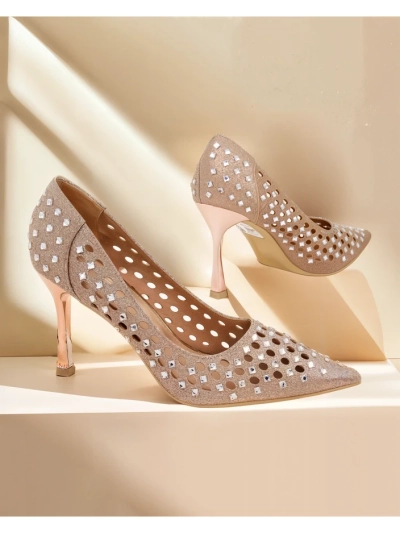 Royalfashion Damen perforierte High Heel Schuhe Ecatte