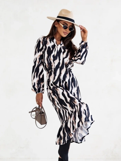 Royalfashion Damen Midi-Kleid mit Druck