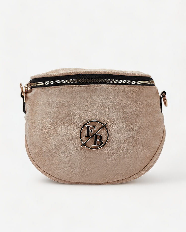 Royalfashion Beige kleine Damenhandtasche aus Öko-Wildleder