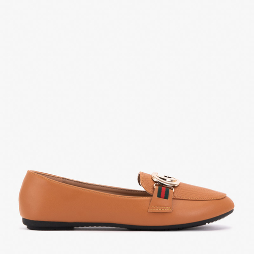 Коричневі жіночі мокасини з пряжкою Meneris