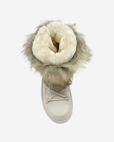 Beige Damen-Schneestiefel mit Fell Lilitsa- Footwear