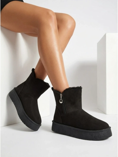 Aurora Damenstiefeletten Schwarz aus Öko-Leder für den Winter