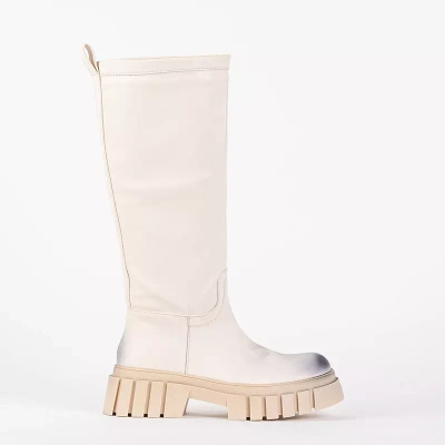 OUTLET Cremefarbene Astaroth-Stiefel für Damen - Schuhe