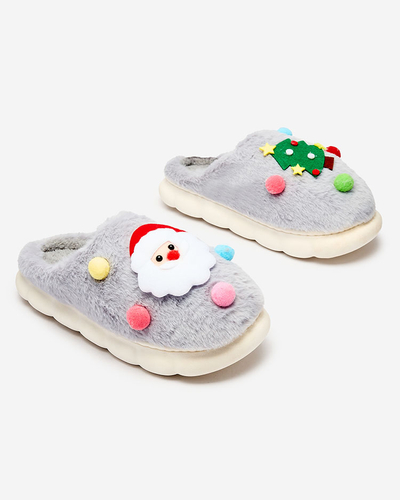 Royalfashion Weihnachtspantoffeln für Damen in grau Fertemse
