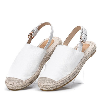 Weiße Leder-Espadrilles - Öko mit offenem Absatz Daisy - Schuhe