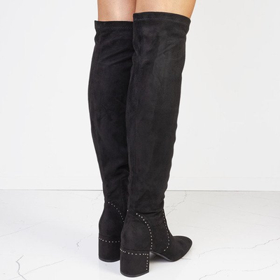 Kanadische schwarze kniehohe Stiefel - Schuhe