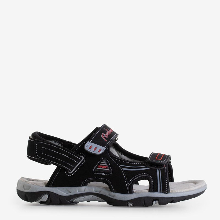 Schwarze Monekin-Klett-Sandalen für Jungen - Schuhe
