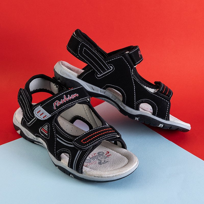 Schwarze Monekin-Klett-Sandalen für Jungen - Schuhe