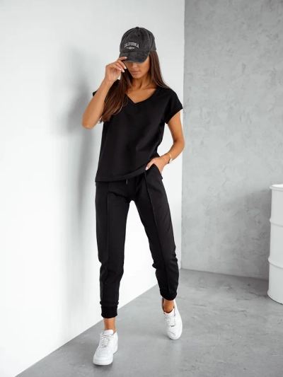 Royalfashion Damen Baumwolle Freizeitset mit kurzen Ärmeln