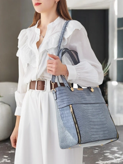 Royalfashion Patent Handtasche für Damen mit Prägung