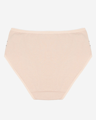 Damenslip mit beigem Aufdruck. PLUS SIZE - Unterwäsche