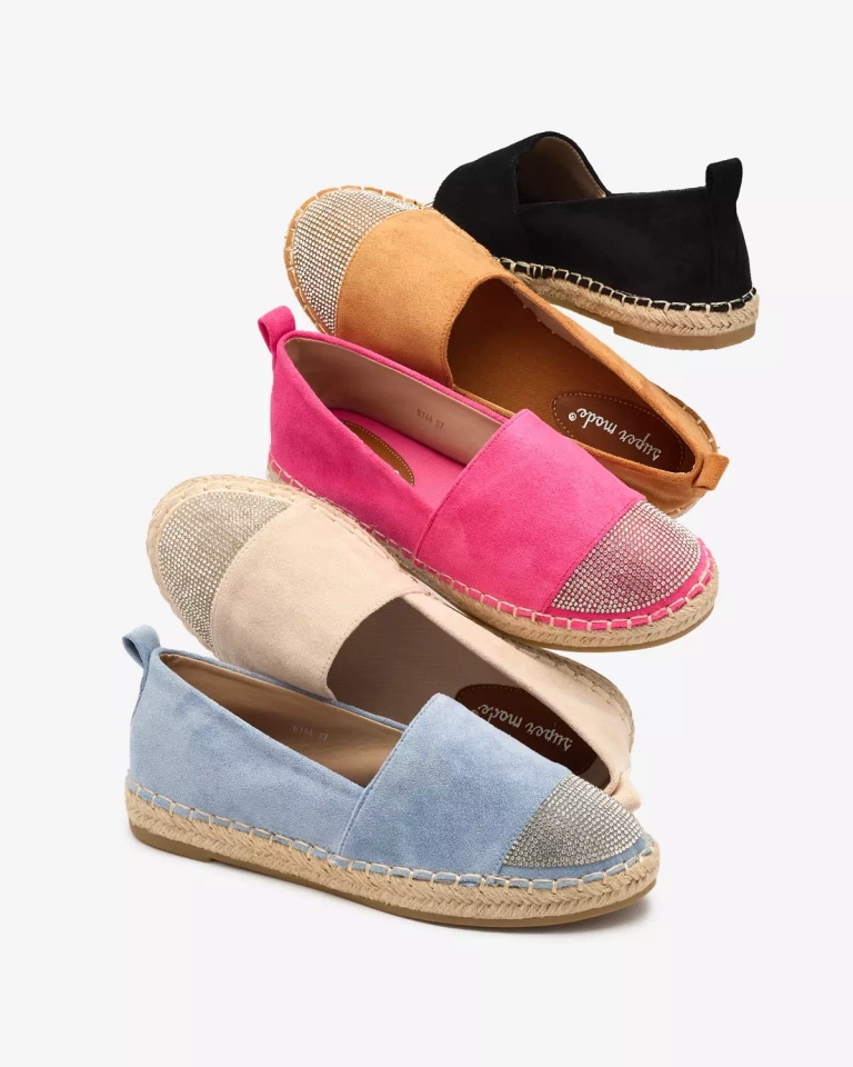 Royalfashion Blaue Damen-Espadrilles mit Zirkonen Iterica