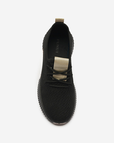 Schwarze Damen-Sportschuhe mit braunen Einsätzen Keteti - Schuhe