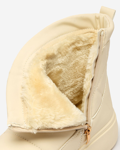 Royalfashion Beige Damenstiefel a'la Schneestiefel Kacecica