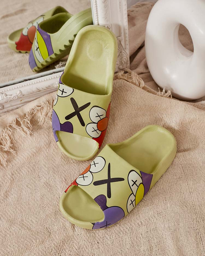 Grüne Damenhausschuhe von Elmino - Schuhe