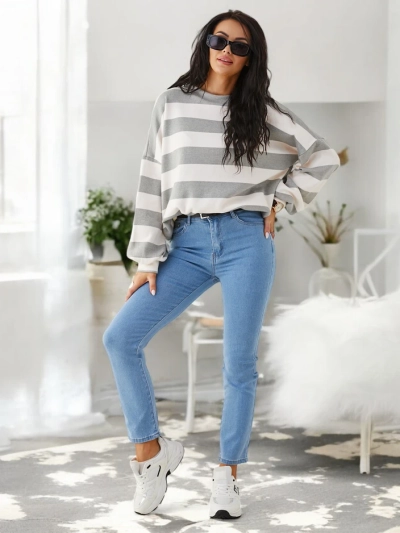 Royalfashion Baumwolle Gerade Damenjeans