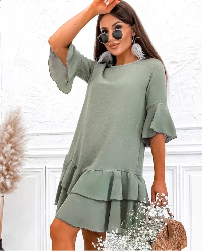 Royalfashion Leinen Damen Minikleid