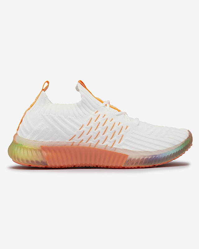 Weiße Damen-Sportschuhe mit orangefarbener Sohle Fimmi - Footwear