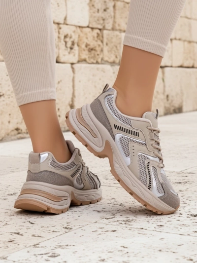 Aurelia Luna Damen-Sneakers Royalfashion Schnürer Ecru