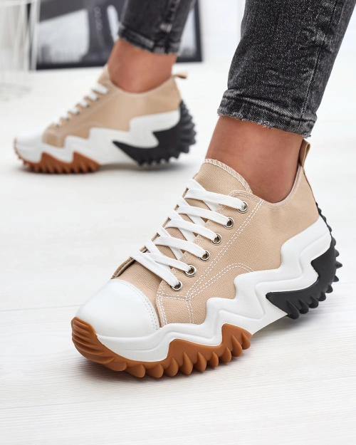 Спортивне взуття а-ля кеди бежевого кольору Ascota- Взуття