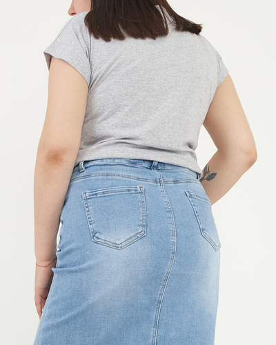 Graues Damen-T-Shirt mit Aufdruck MY DREAMS PLUS SIZE - Bekleidung