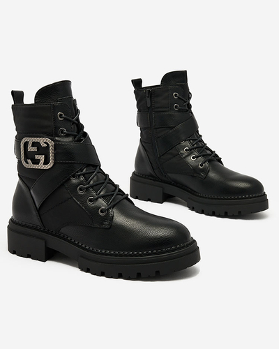 Royalfashion Damen Baggerstiefel in schwarz Muasers