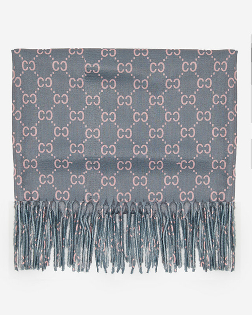 Сірий жіночий шарф з візерунком