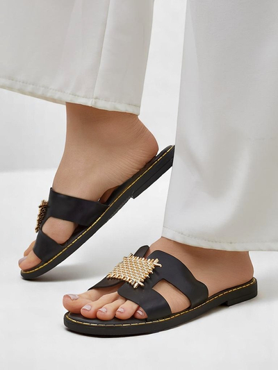 Royalfashion Damenslides mit Verzierungen Crattes