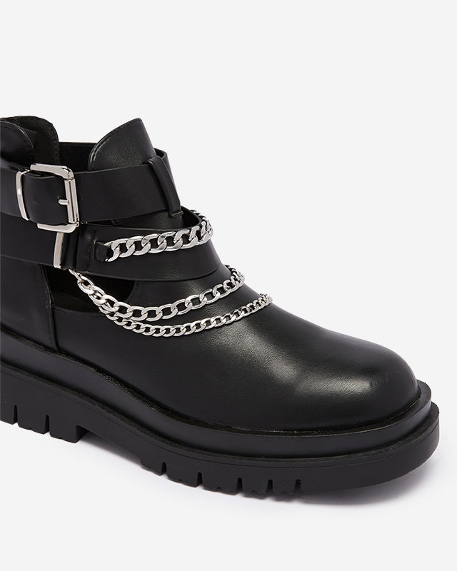 Damenstiefel mit Ausschnitten in Schwarz Setica - Schuhe