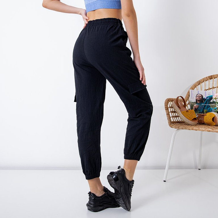 Schwarze Damen Cargohose PLUS GRÖSSE - Kleidung