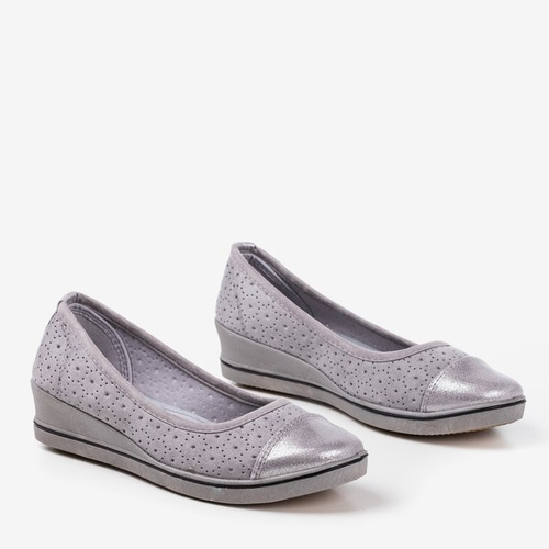 Сіра балерина на низькому клині Irtriva - Взуття 1