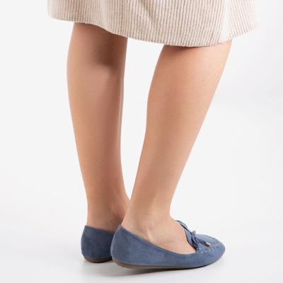 Blaue Slipper mit Schleife Petronella - Schuhe 1