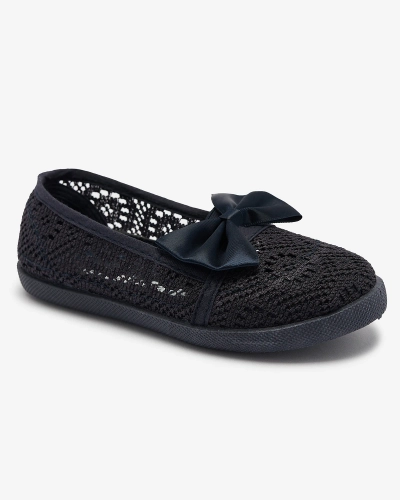 Marineblaue Slipper für Mädchen mit Schleife Sweet Time - Footwear