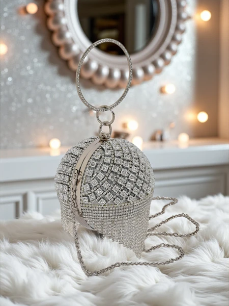 Royalfashion Damen Handtasche Kugel mit Zirkonia Velora Bloom