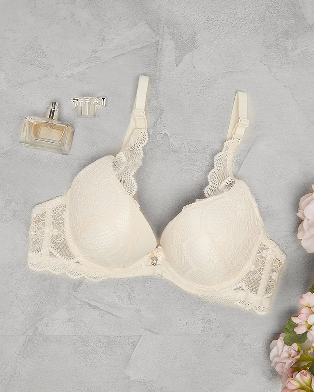 Beige Damen-Spitzen-BH - Dessous