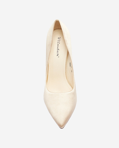 OUTLET Damen-Satin-Pumps auf einem höheren Stiletto in ecru Norija - Schuhe