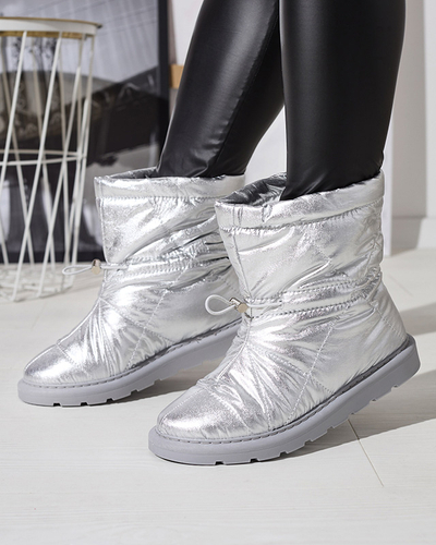 Silberne Damen Isolierte Stiefel a'la Schneestiefel Kaliolen - Footwear