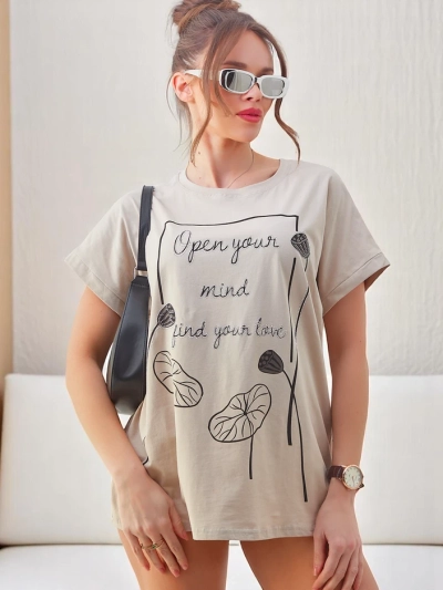 Royalfashion Damen Baumwoll-T-Shirt mit einem interessanten Print