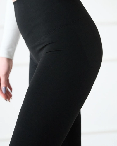 Schwarze Damen-Leggings mit breitem Gummibund- Kleidung