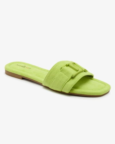 Royalfashion Neongrüne Damen Flip-Flops mit Schnalle Rydr