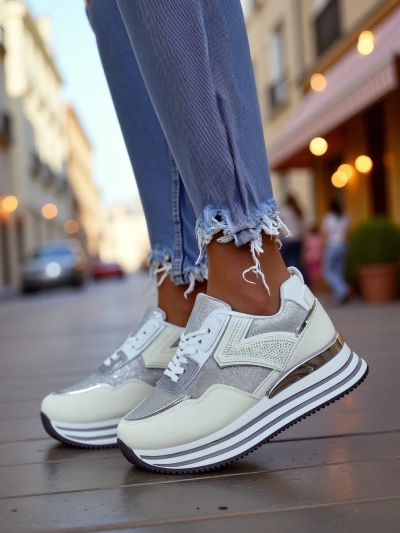 Royalfashion Damen Sneaker mit Glitzer Borovis