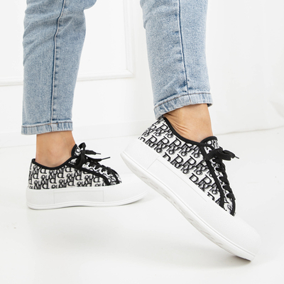 Schwarz gemusterte Mieko Damen-Sneaker - Schuhe