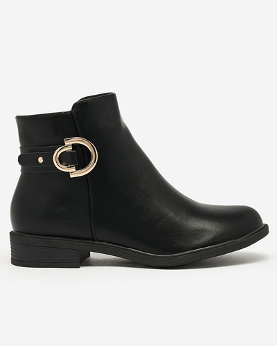 Royalfashion Schwarze Damenstiefel a'la sztyblety mit Verzierungen Ederte