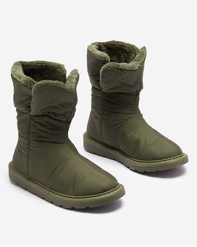 Dunkelgrüne Damenstiefel a'la Schneestiefel Kalioli Footwear