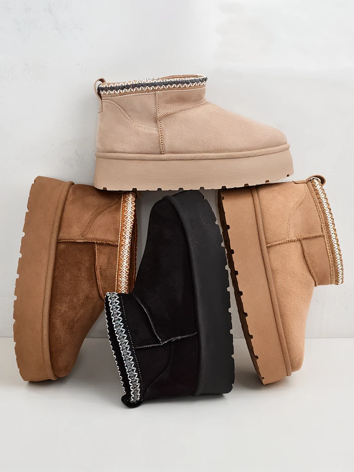 Royalfashion Damen Kurzstiefel a'la Schneestiefel Xoalla