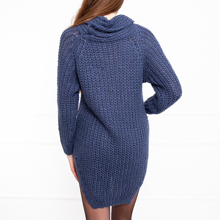 Marineblauer Rollkragenpullover für Damen - Kleidung
