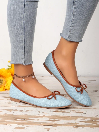Royalfashion Damen Ballettschuhe mit Glitzer und einer Schleife Aramie