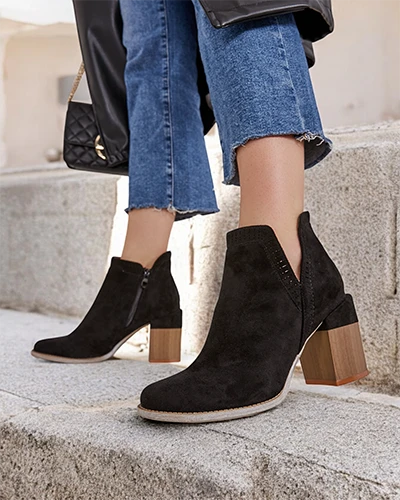 Royalfashion Damen Stiefeletten auf einem Pfosten Vettot