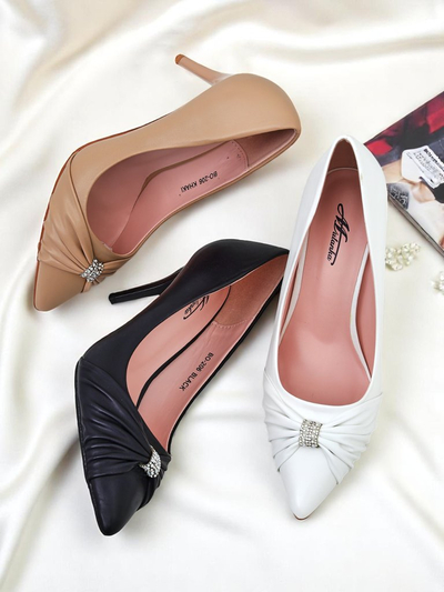 Royalfashion Damen Pumps aus Öko-Leder Venetia Nera