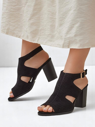 Royalfashion жіночі босоніжки на масивному каблуці з вирізами Abetle